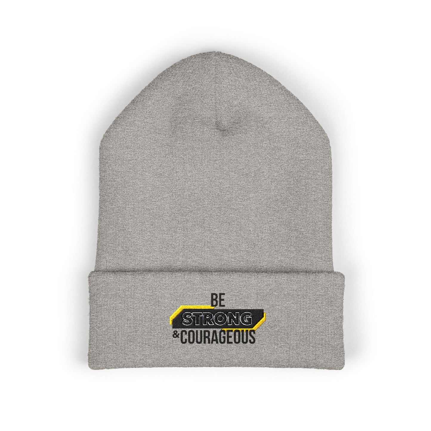 Be Strong & Courageous Embroidered Beanie