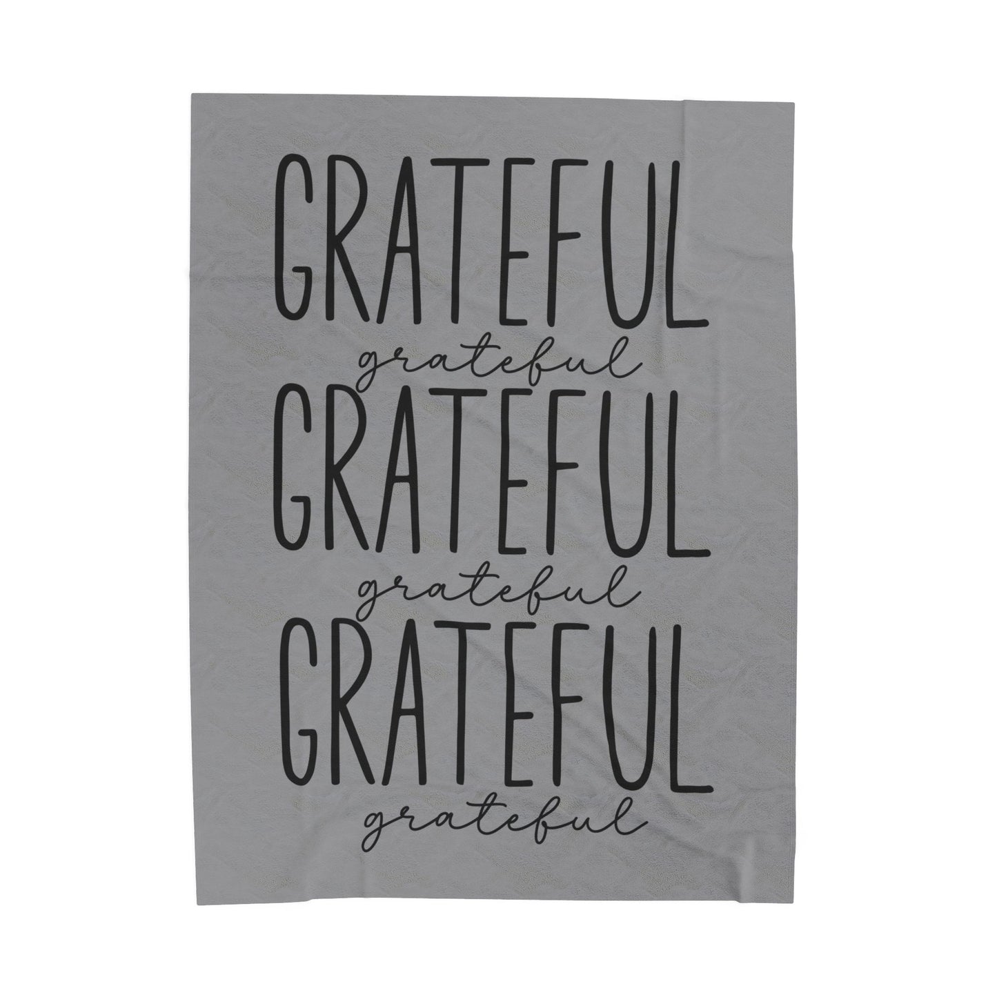 Grateful Velveteen Plush Blanket (grey)