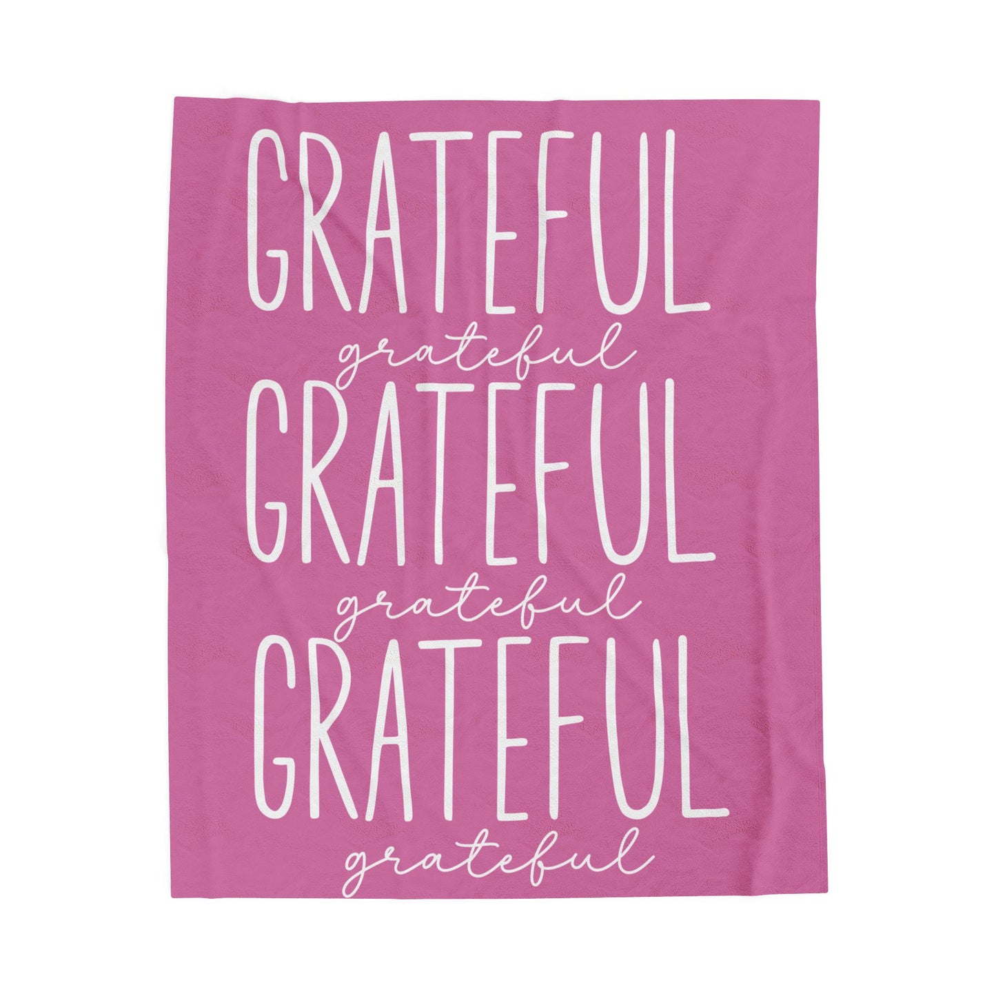 Grateful Velveteen Plush Blanket (Pink)