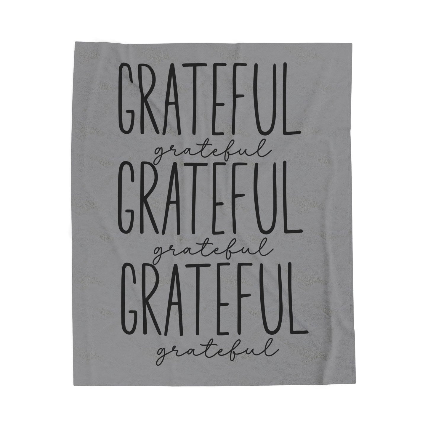 Grateful Velveteen Plush Blanket (grey)